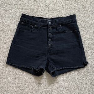Madewell Button-fly Women’s Black Denim Shorts